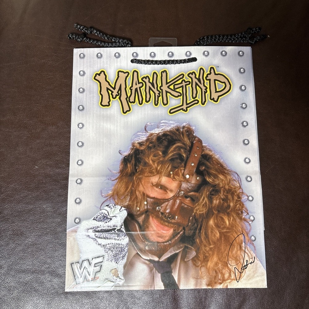 WWF Mankind Mick Foley Cactus Jack Gift Bag Vintage 2000 American Greetings